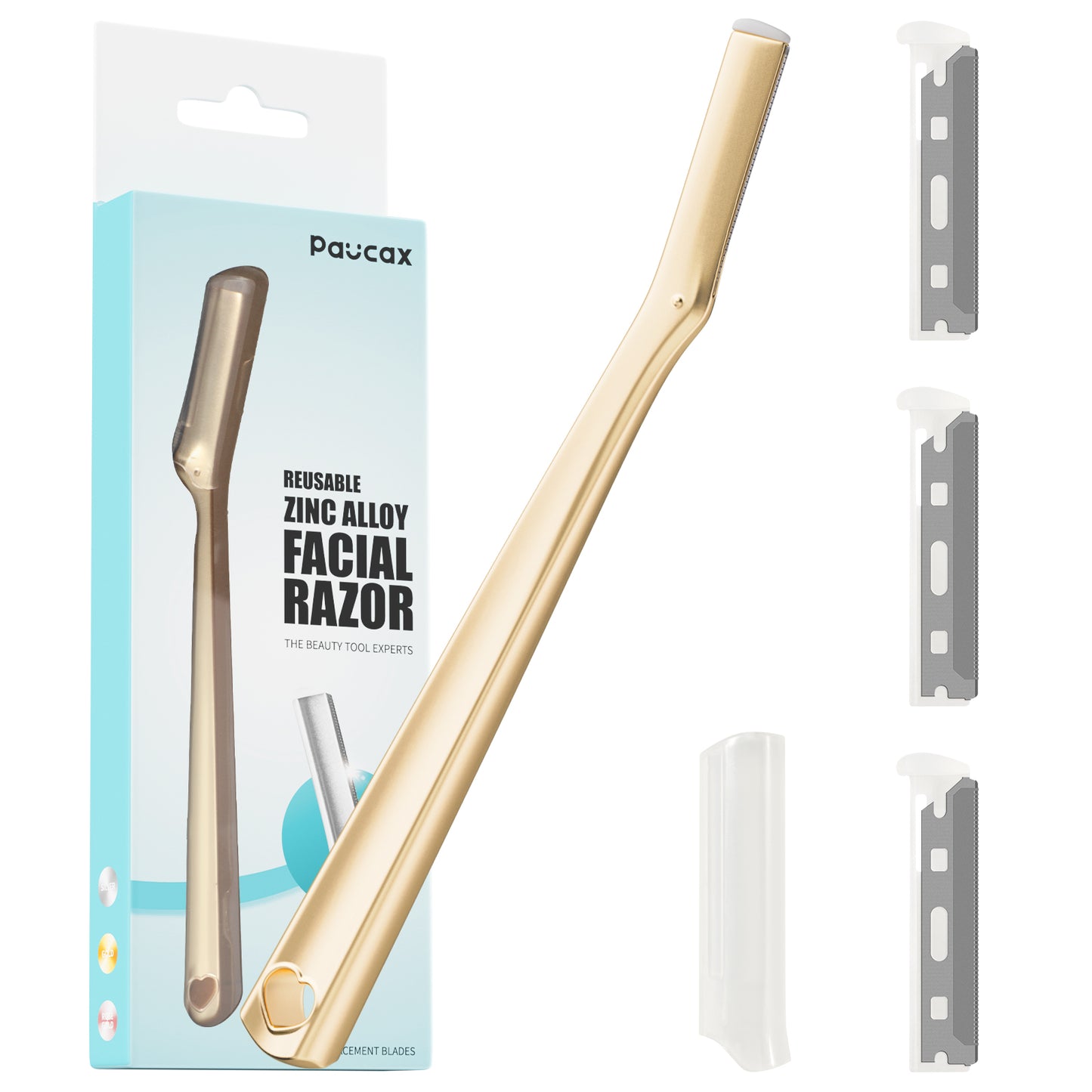 CARER SPARK Reusable Zinc Alloy Facial Razor, Eyebrow Razor for Women & Men