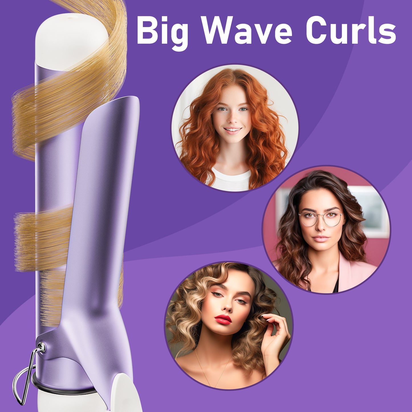 CARER SPARK 1.57Inch Large Diameter Ceramic Glaze Negative Ion Coating Curling Iron 40mm Large Wave Curling Iron