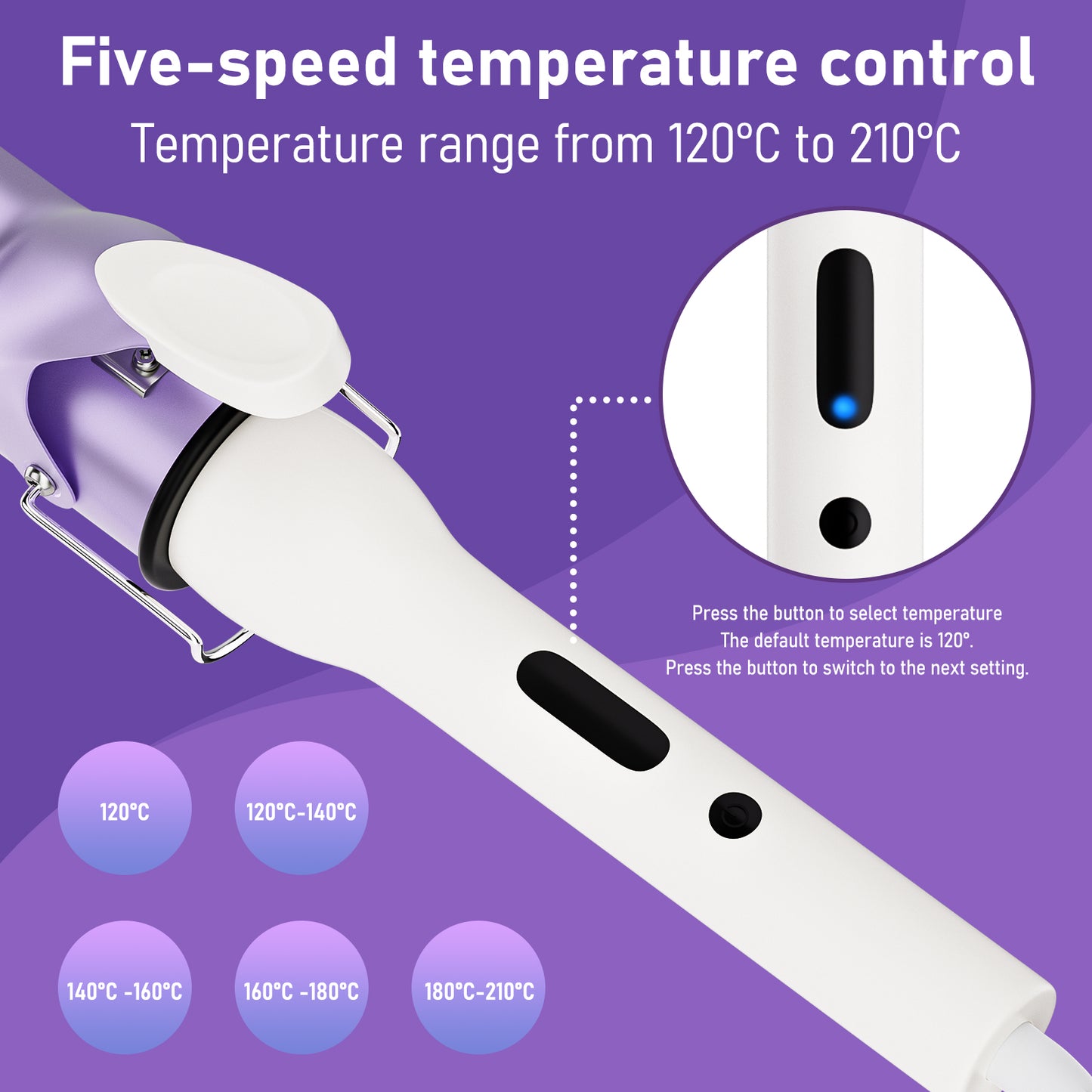 CARER SPARK 1.57Inch Large Diameter Ceramic Glaze Negative Ion Coating Curling Iron 40mm Large Wave Curling Iron
