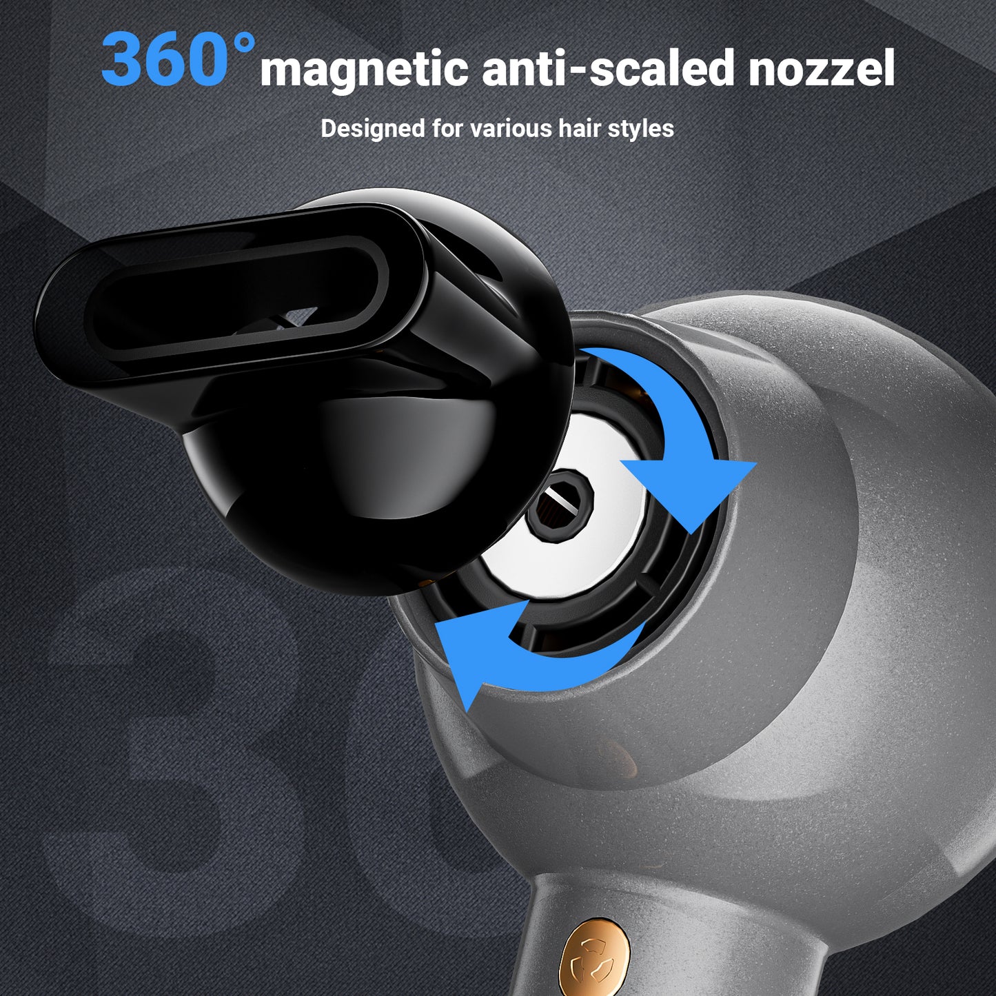 CARER SPARK Ionic High Speed Hair Dryer Portable Fast-Drying Blow Dryer for Travel Salon