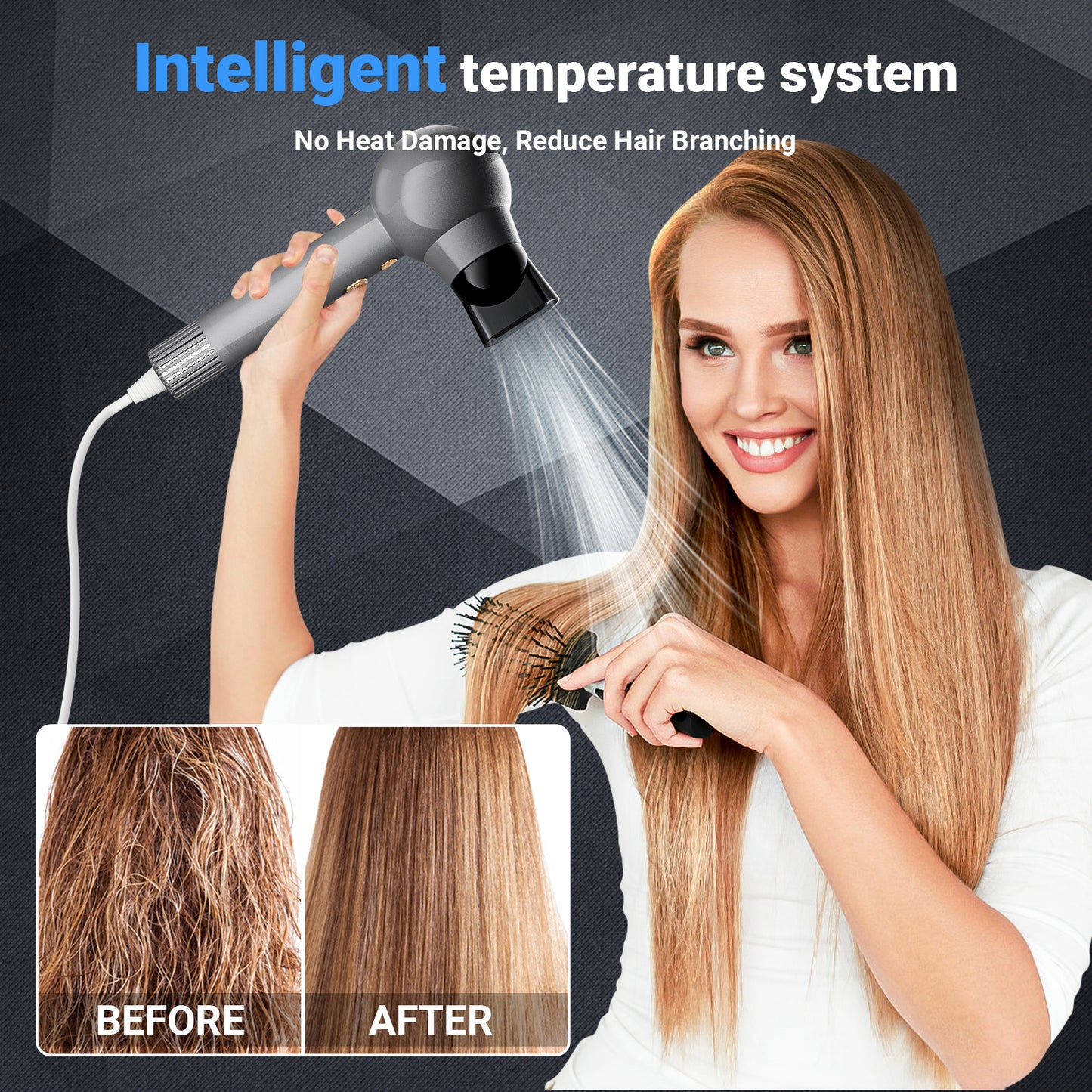 CARER SPARK Ionic High Speed Hair Dryer Portable Fast-Drying Blow Dryer for Travel Salon