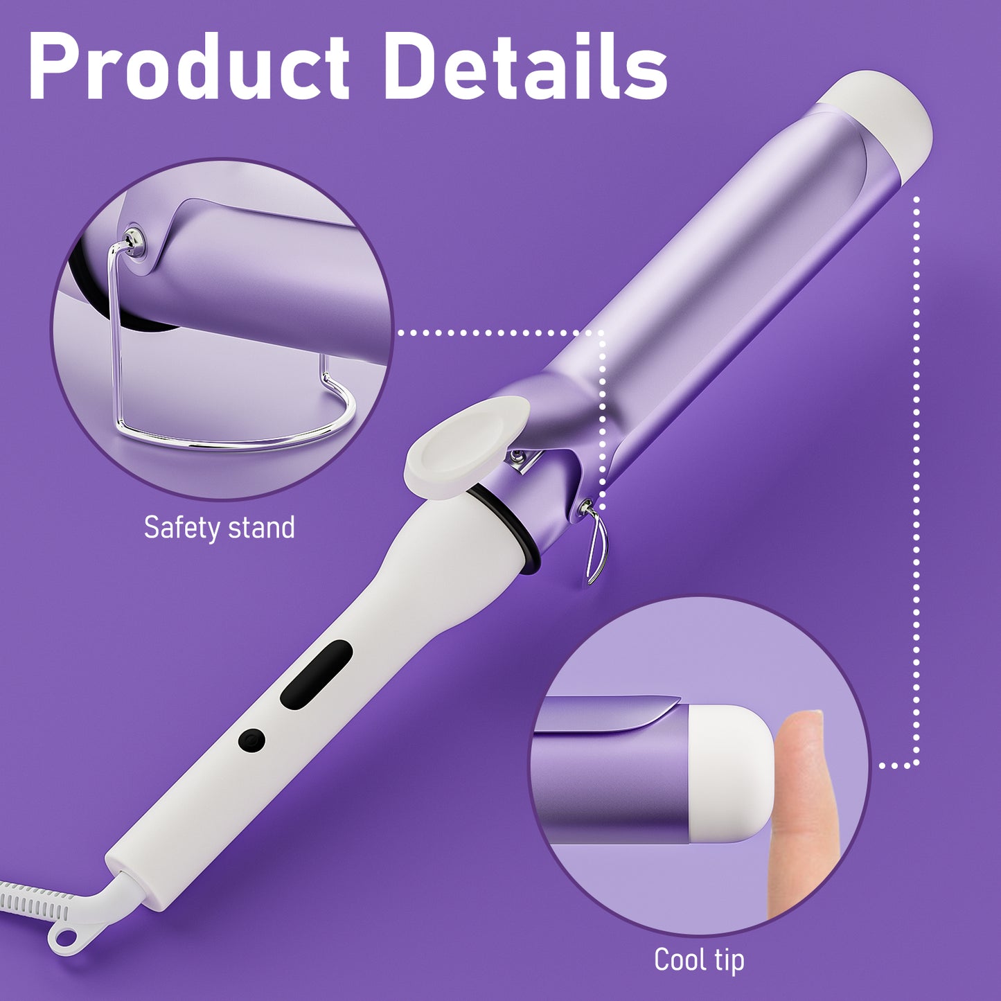 CARER SPARK 1.57Inch Large Diameter Ceramic Glaze Negative Ion Coating Curling Iron 40mm Large Wave Curling Iron