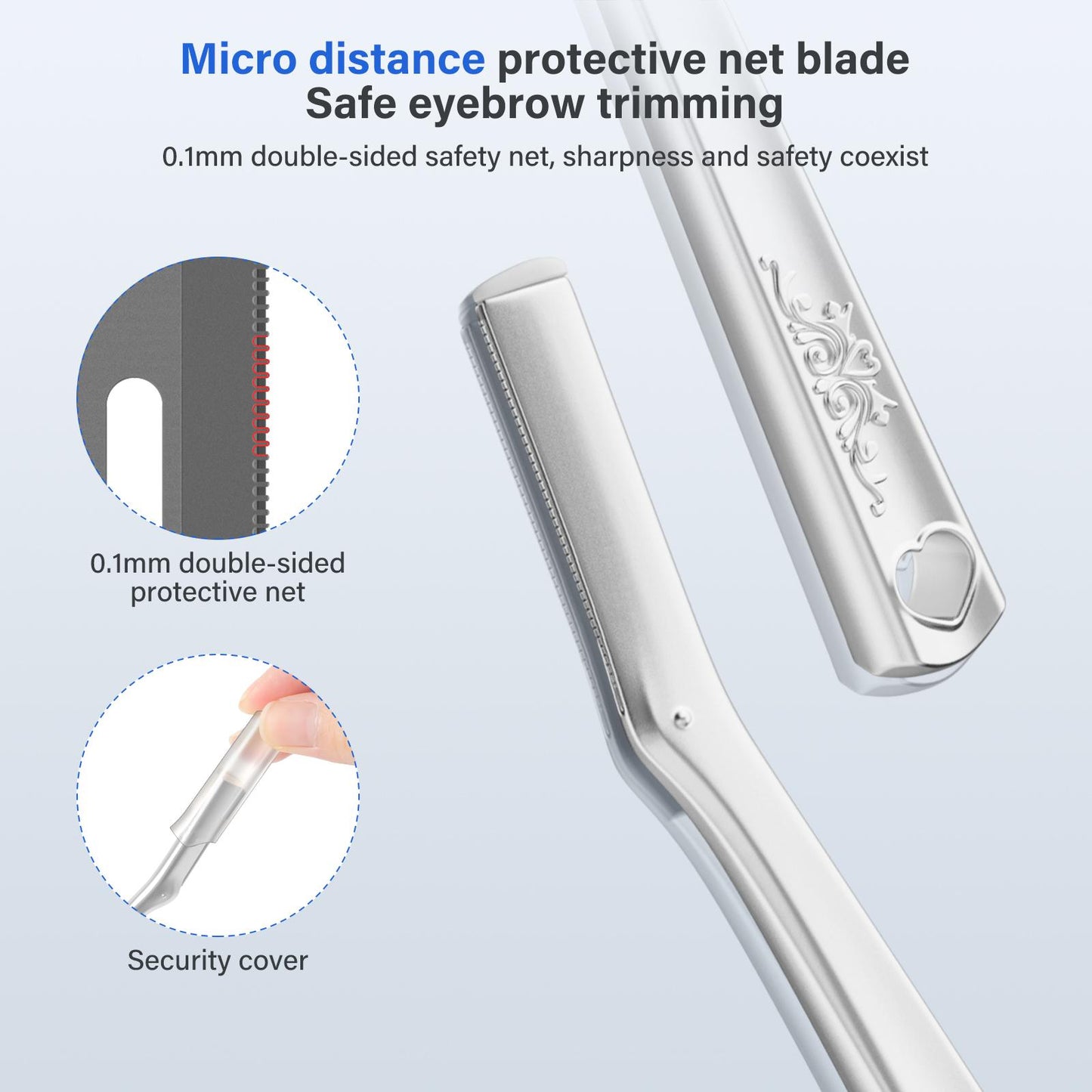 CARER SPARK Reusable Zinc Alloy Facial Razor, Eyebrow Razor for Women & Men