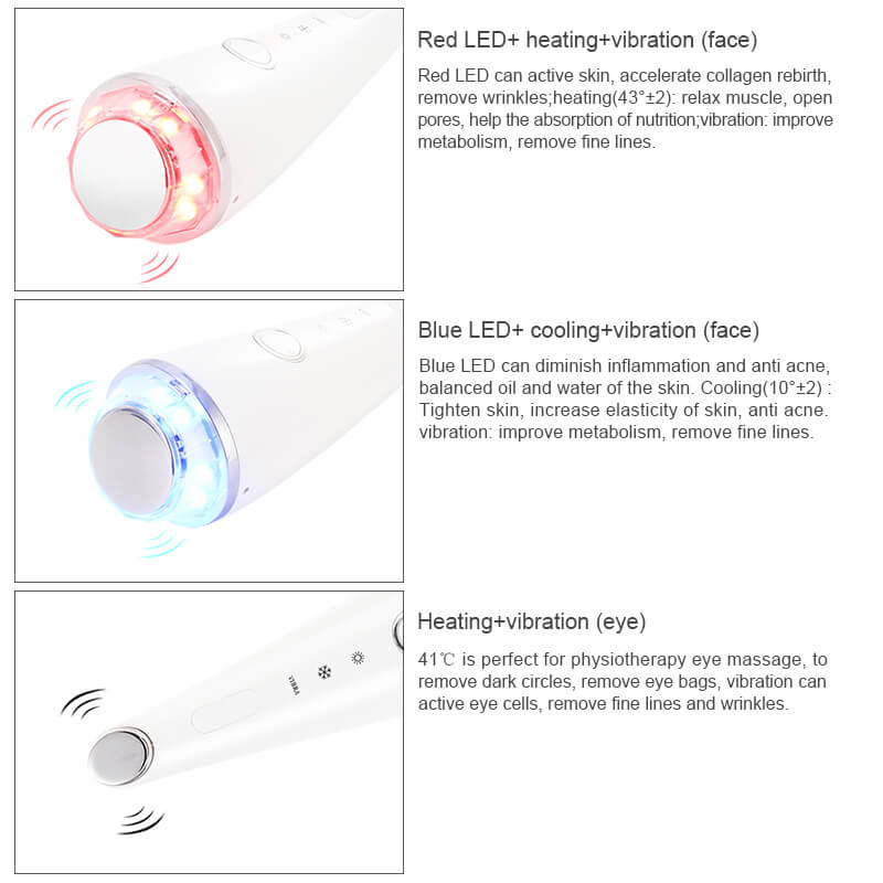 Heating and Cooling Photon Beauty Device for Wrinkle Remover