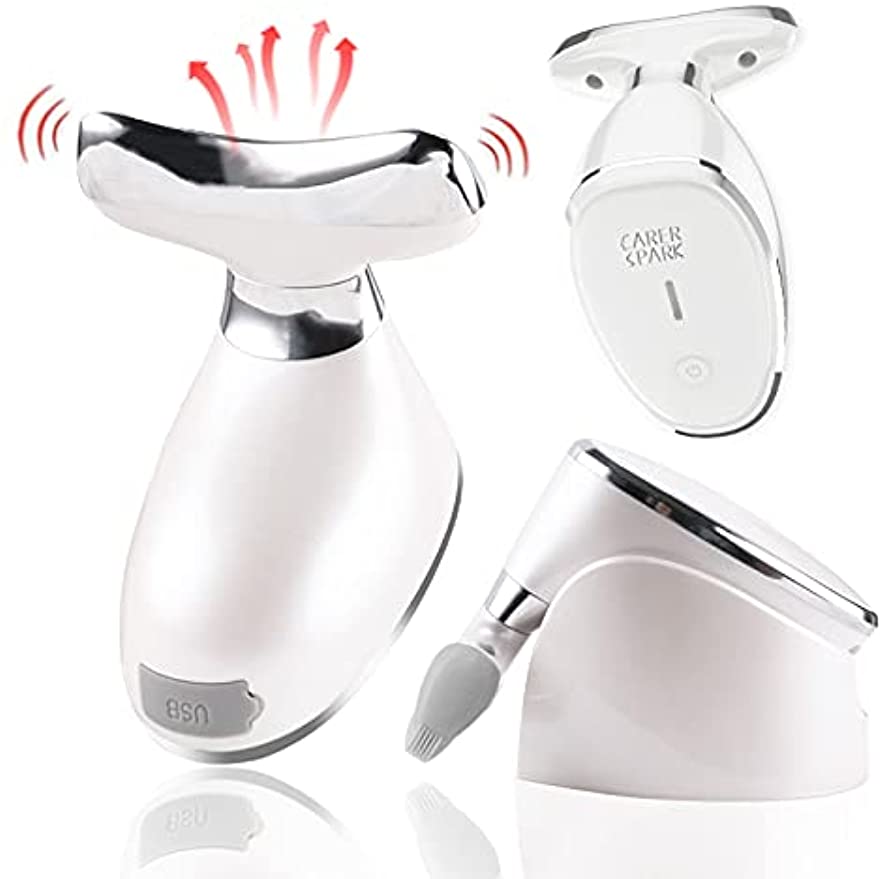 Neck Wrinkle Remover Facial Cleansing Brush EMS Vibration Photon Heating Therapy