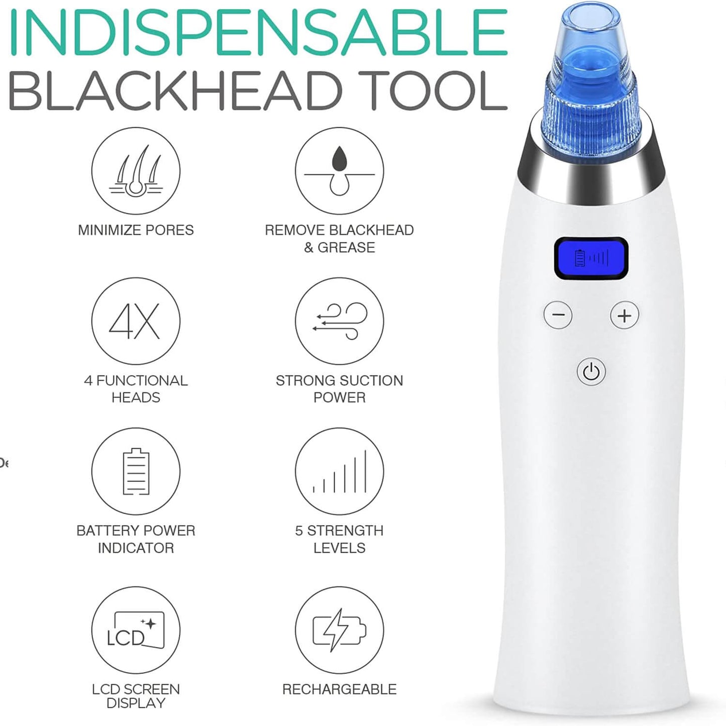 Blackhead Remover Vacuum Pore Cleaner Acne Comedone Extractor Tool Machine Ultra Strong Suction