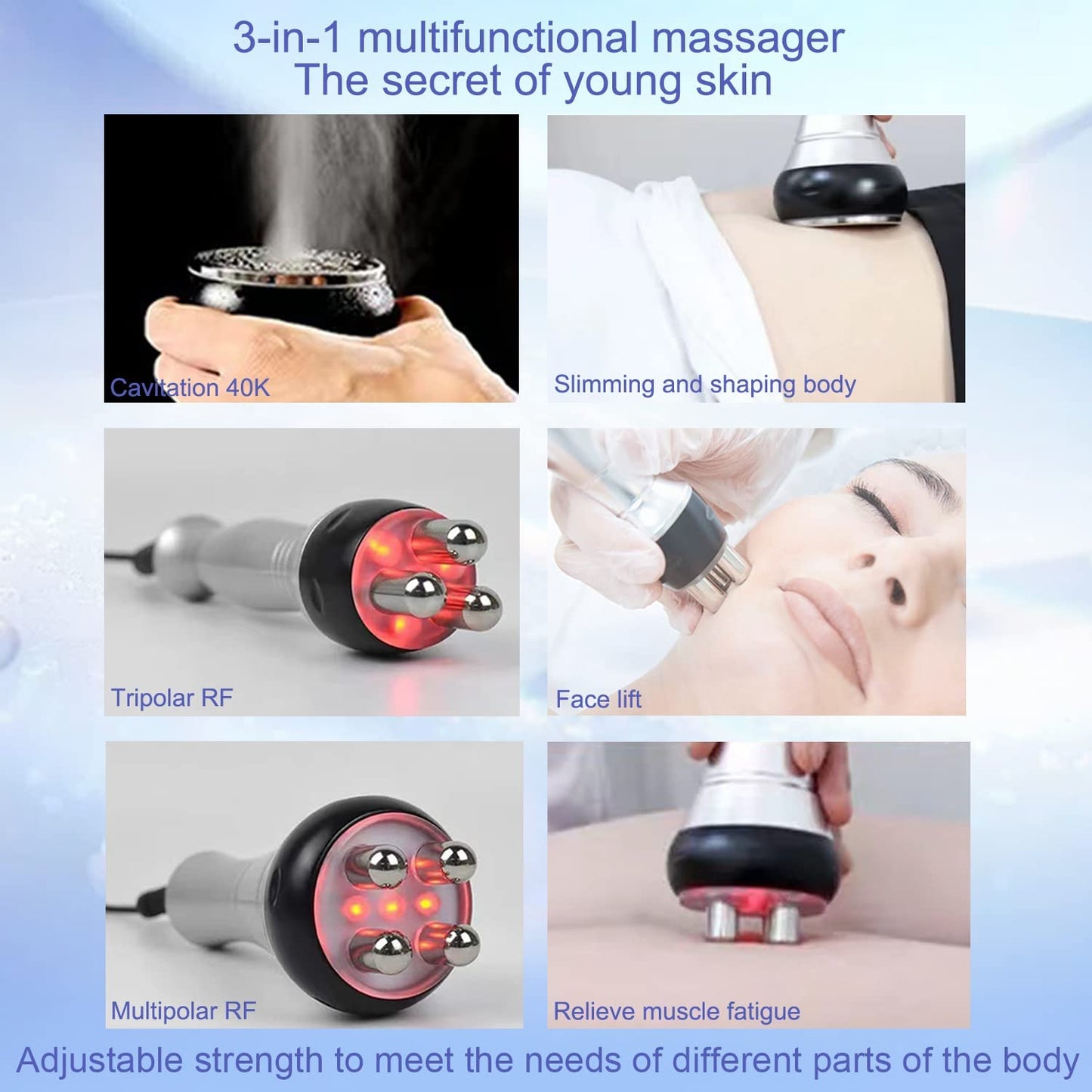 Ultrasonic Cavitation Machine 40K Radio Frequency 3 in 1 Body Sculpting Machine