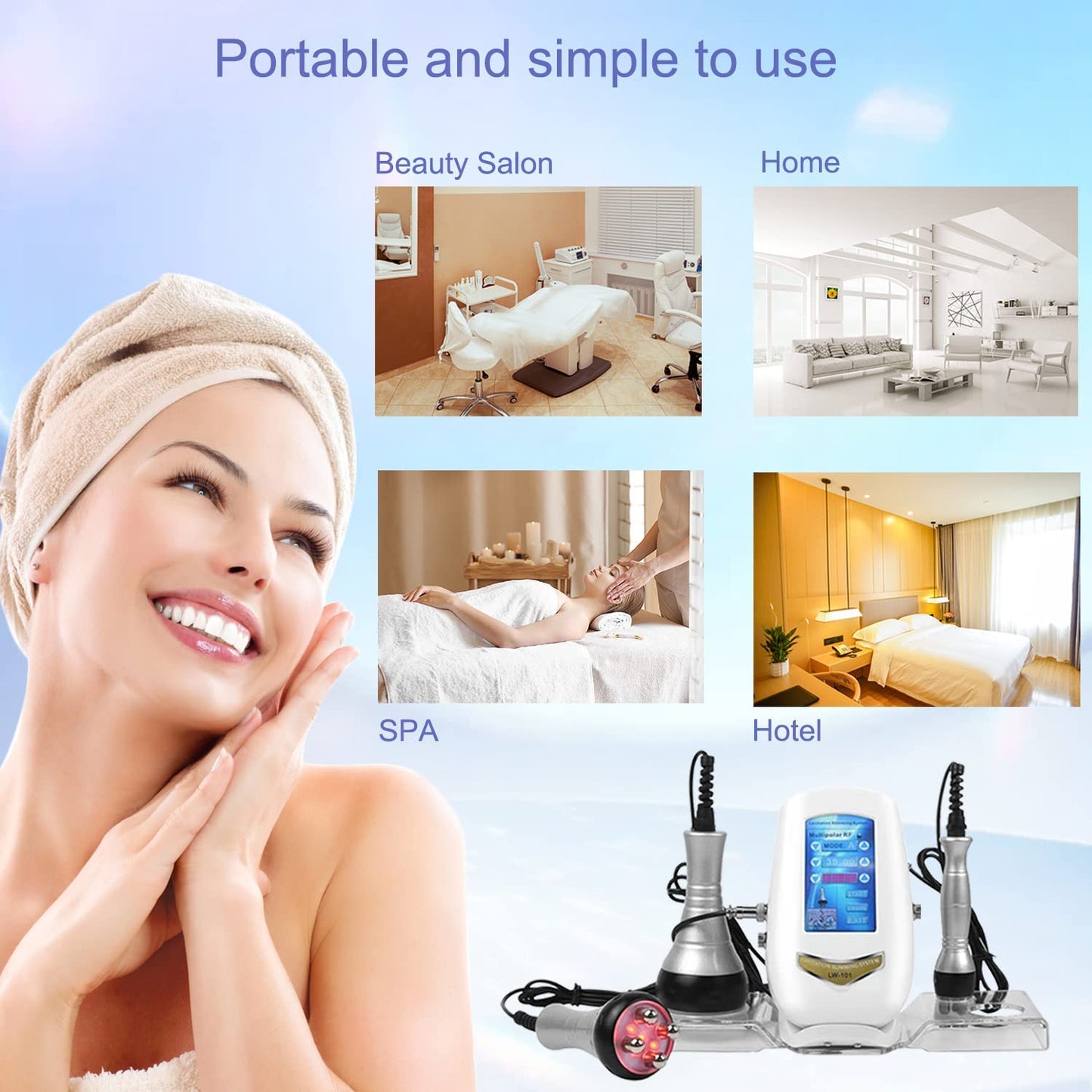 Ultrasonic Cavitation Machine 40K Radio Frequency 3 in 1 Body Sculpting Machine