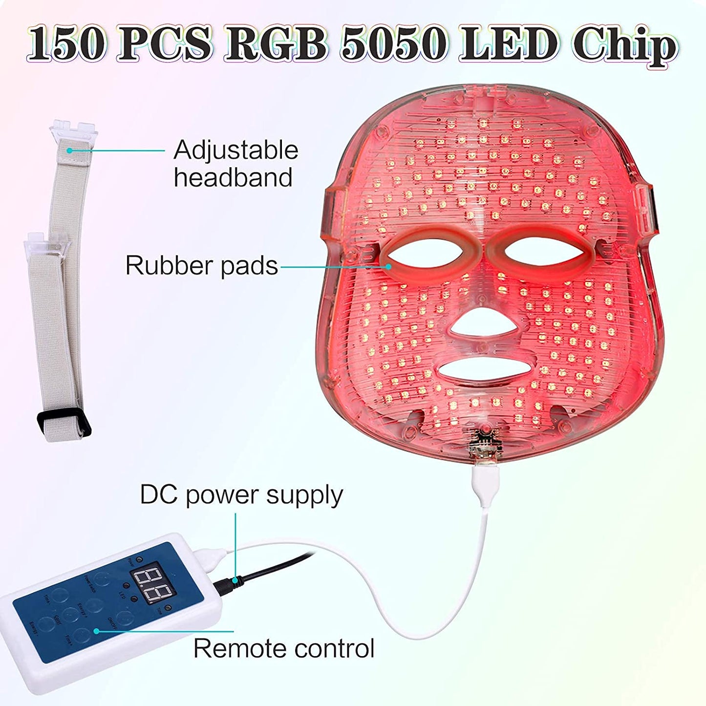 7 Color Photon Led Light Therapy Mask for Facial Broken Capillaries Perioral Dermatitis