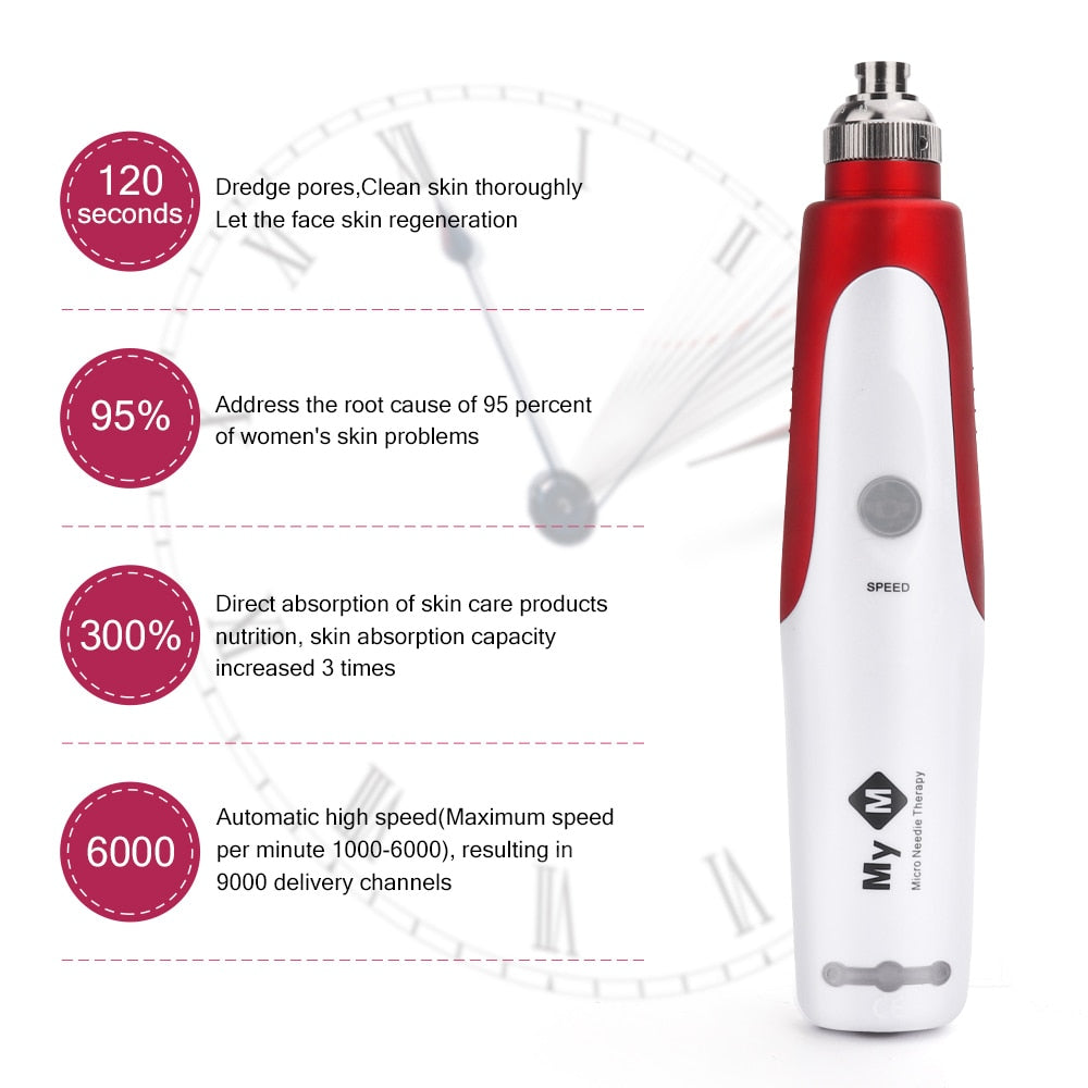 Derma Pen Microneedling Pen Bayonet Needle Wrinkle Removal Rechargeable