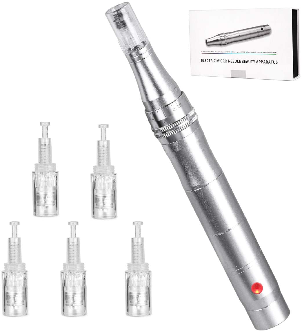 Mircroneedling Pen Dermapen with Microneedling Cartridges for Acne Scars Stretch Marks