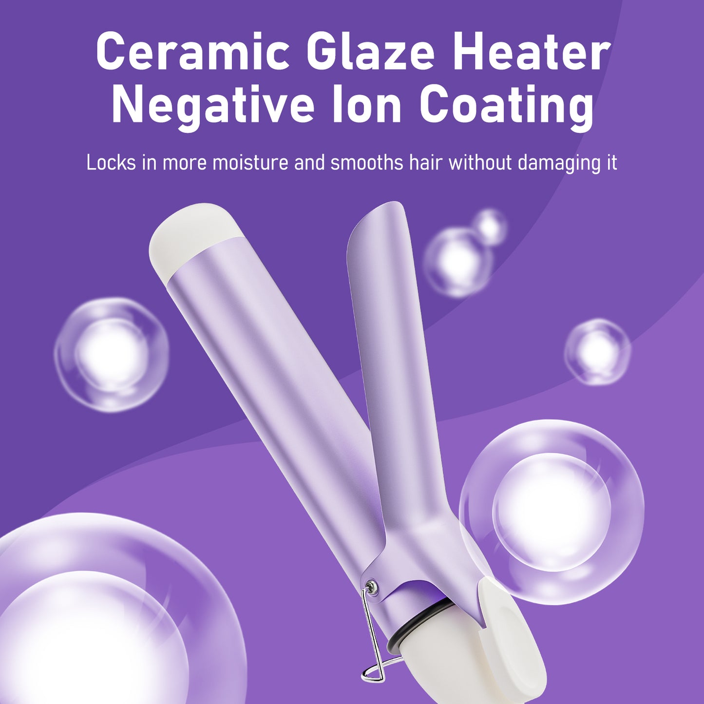 CARER SPARK 1.57Inch Large Diameter Ceramic Glaze Negative Ion Coating Curling Iron 40mm Large Wave Curling Iron