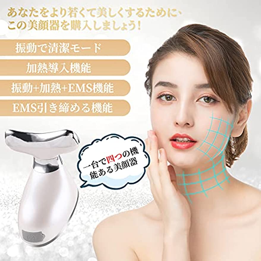 Neck Wrinkle Remover Facial Cleansing Brush EMS Vibration Photon Heating Therapy