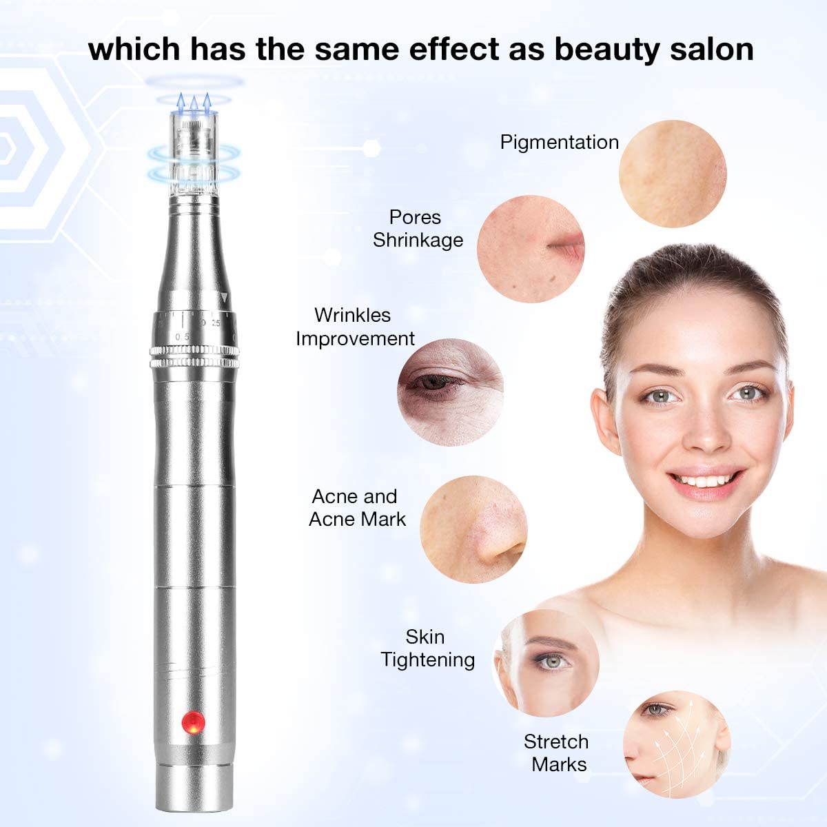 Mircroneedling Pen Dermapen with Microneedling Cartridges for Acne Scars Stretch Marks