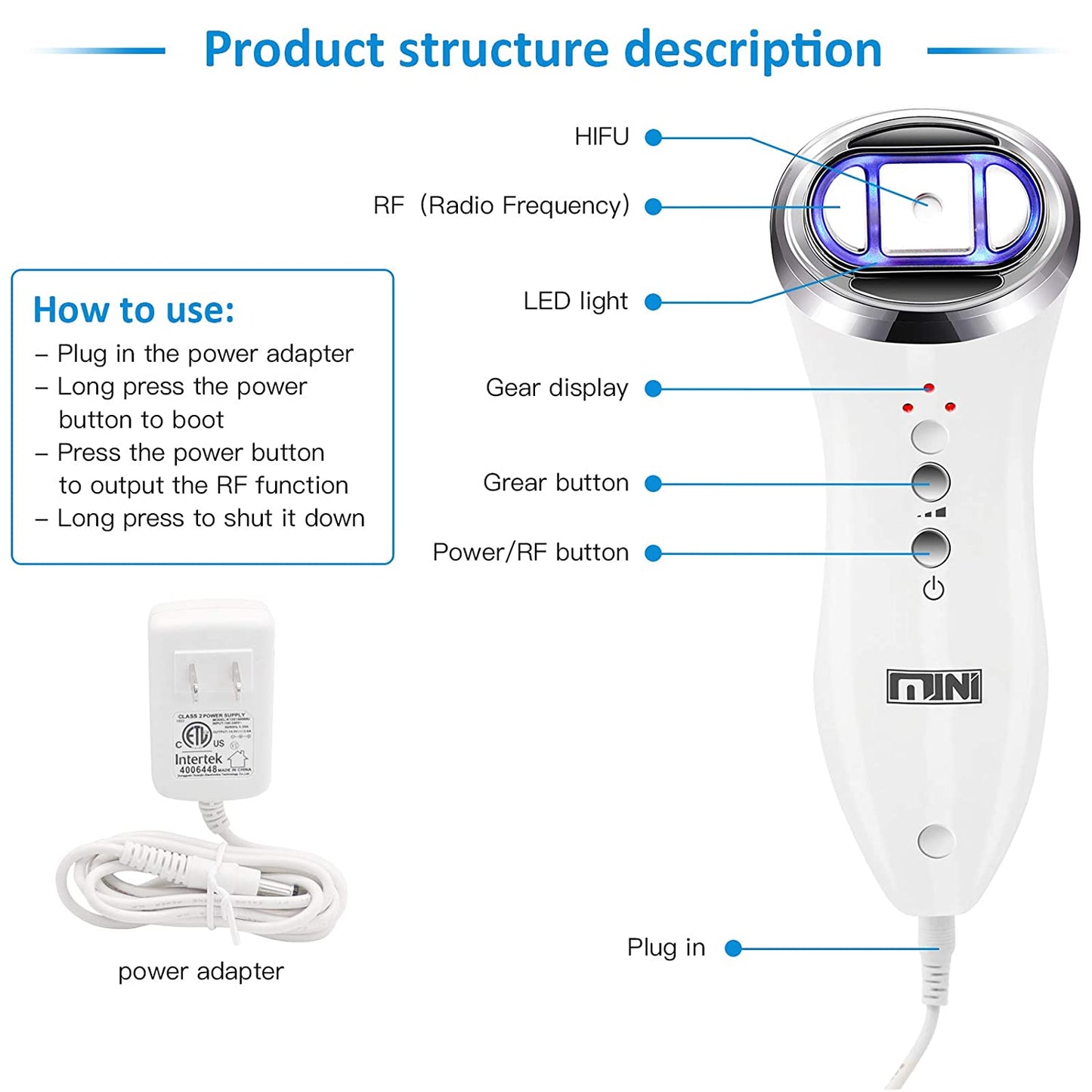 HIFU Facial Lifting Machine for Body and Face Skin Tightening Anti Aging Anti Wrinkles